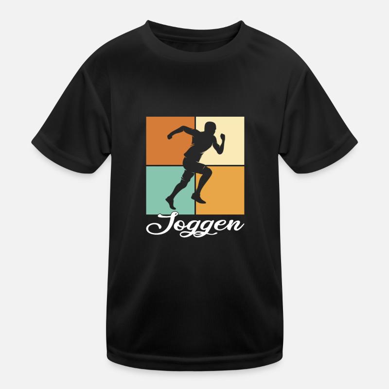 Joggen - Kinder Funktions-T-Shirt - Schwarz