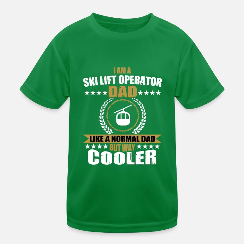Ski lift operator Papa Kids Functional T-Shirt