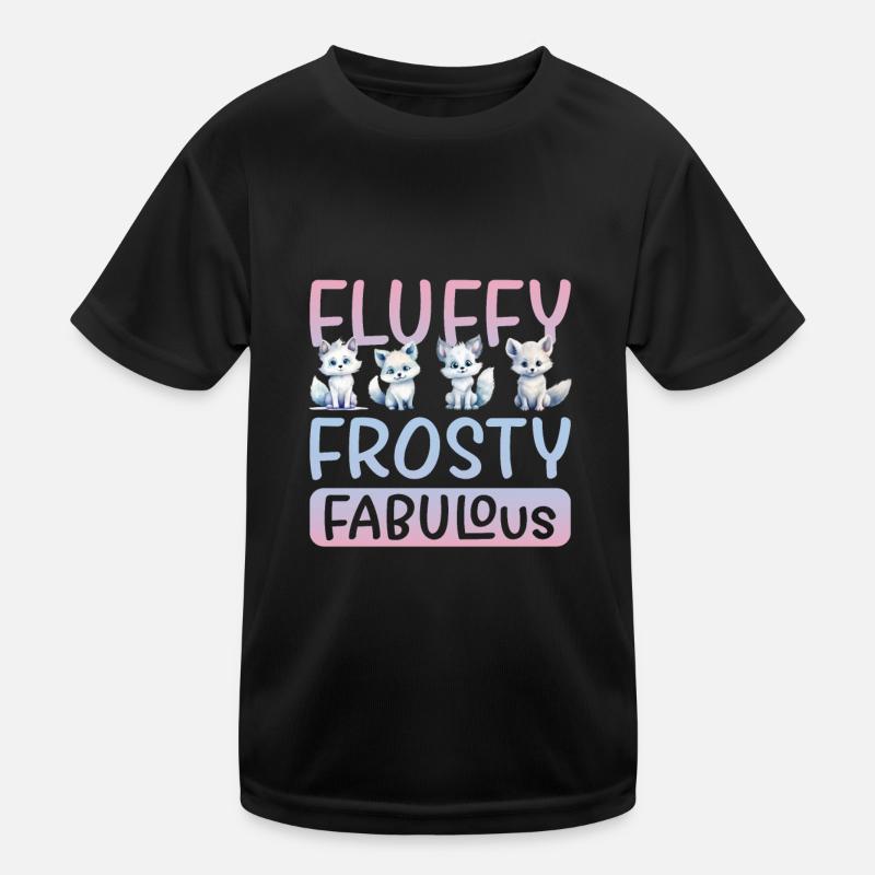 Polar Fox Ice Fox Arctic Fox - Funktions-T-shirt barn - svart