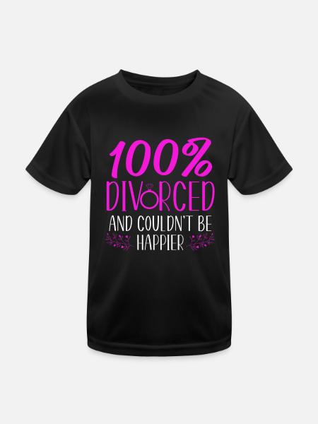 Happy Divorce Party 100% Divorced - Kids Functional T-Shirt - black - Front