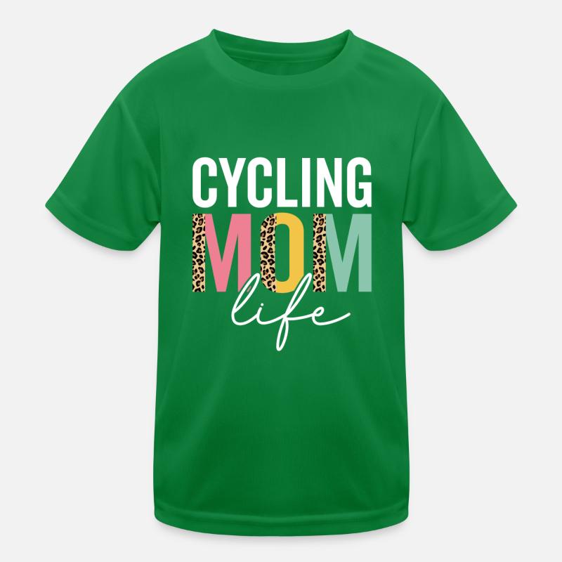Cyclisme Maman Vie Léopard Guépard Drôle de cyclisme T-shirt sport Enfant