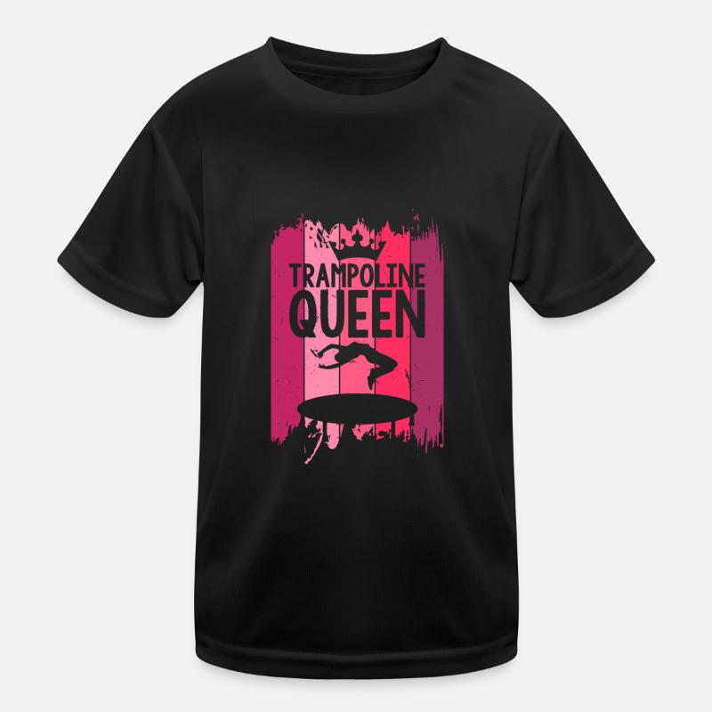 Trampoline Queen Trampolin - Kinder Funktions-T-Shirt - Schwarz