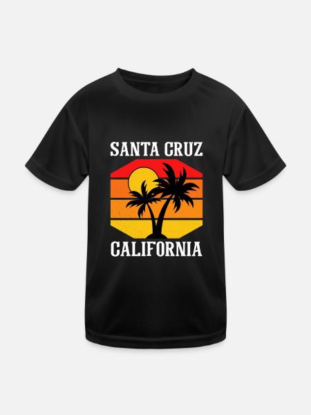 Santa Cruz California Sonnenuntergang 70er 80er - Kinder Funktions-T-Shirt - Schwarz - Vorne