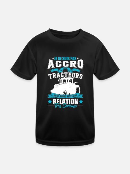 Cadeau Tracteur & Agriculture & Fermier - T-shirt sport Enfant - noir - Devant