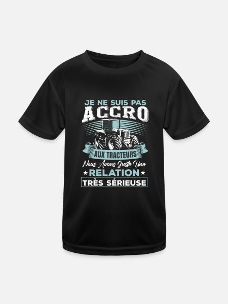 Fête des pères humoristique tracteur - T-shirt sport Enfant - noir - Devant
