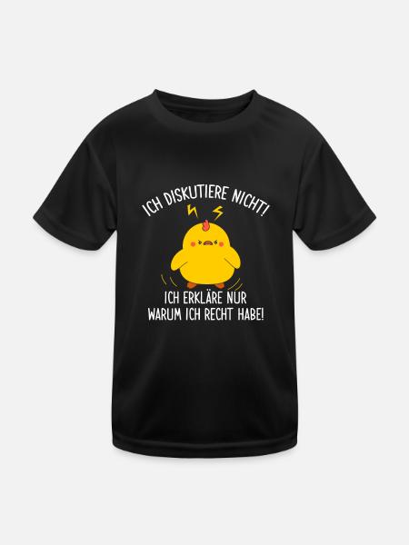 Ich Diskutiere nicht Erkläre warum ich Recht habe - Kinder Funktions-T-Shirt - Schwarz - Vorne
