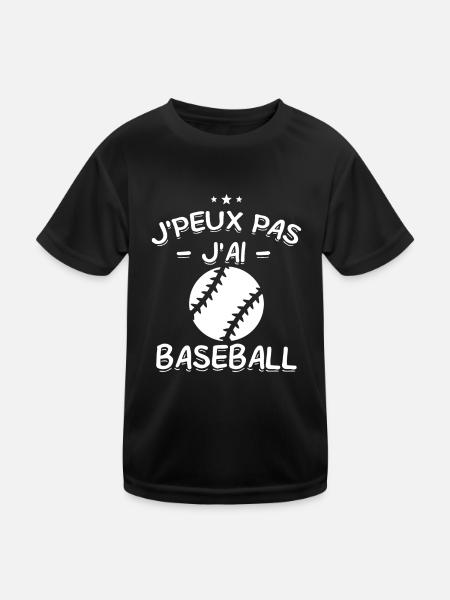 J'Peux Pas ! J'Ai Baseball ⚾ - T-shirt sport Enfant - noir - Devant