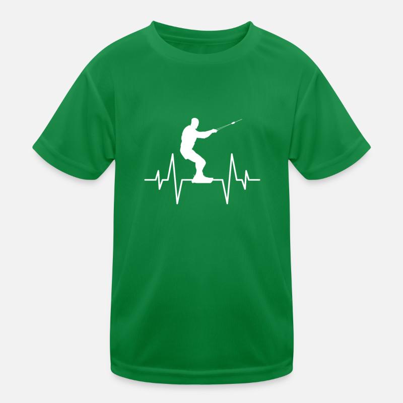 Kite Surfen Herzschlag Kinder Funktions-T-Shirt