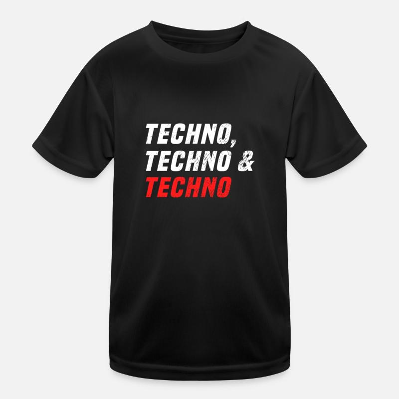 Techno Techno Techno - Kinder Funktions-T-Shirt - Schwarz