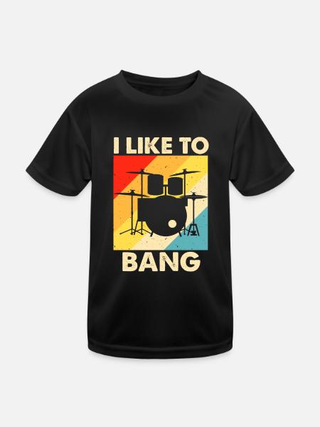 Batterie Batteur Batteur - T-shirt sport Enfant - noir - Devant
