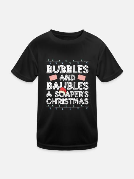 Soap making Christmas soap boiler saying - Kids Functional T-Shirt - black - Front