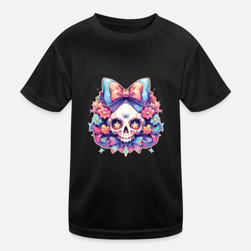 Skulls - Kinder Funktions-T-Shirt - Schwarz
