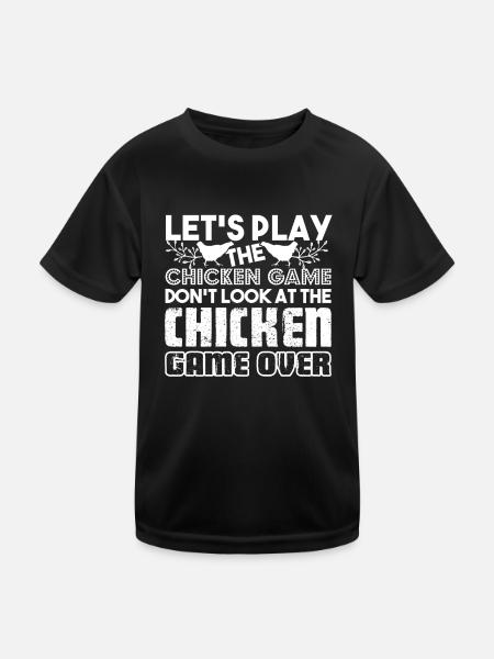 Chicken Let's Play The Chicken Game - Kids Functional T-Shirt - black - Front