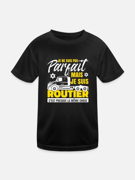 Papa Routier - T-shirt sport Enfant - noir - Devant