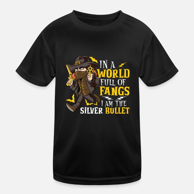 Chasseur de vampires, Tueur de morts-vivants, Pieu et Croix T-shirt sport Enfant