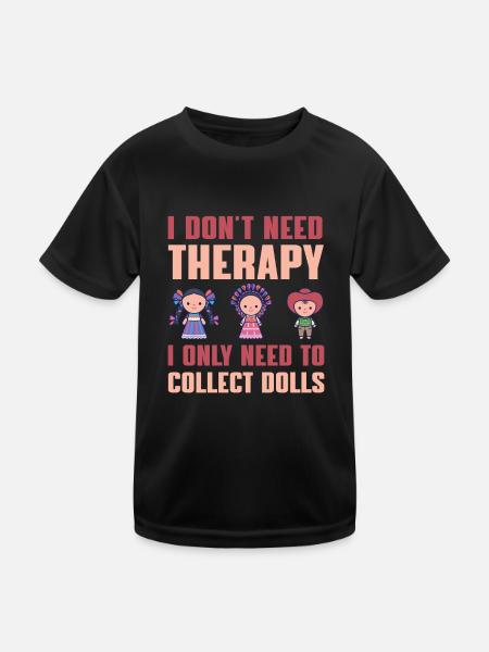Funny doll collector motif - Kids Functional T-Shirt - black - Front
