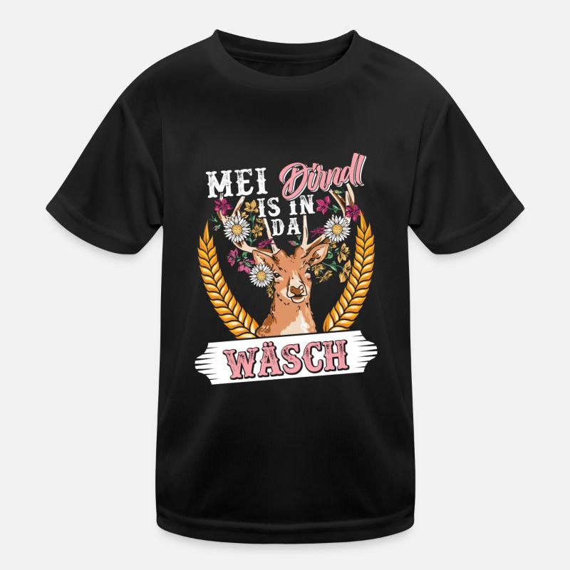 Mein Dirndl is in da Wäsch Bayerisches Dirndl Shir Kinder Funktions-T-Shirt