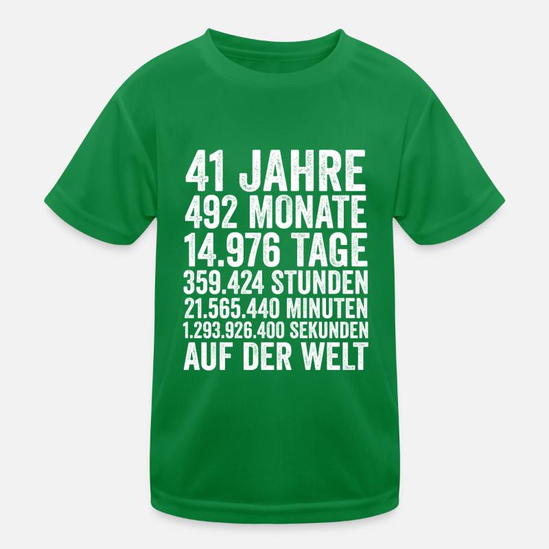41 Jahre Einundvierzigster Geburtstag Kinder Funktions-T-Shirt