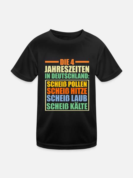 Die 4 Jahreszeiten In Deutschland - Kinder Funktions-T-Shirt - Schwarz - Vorne