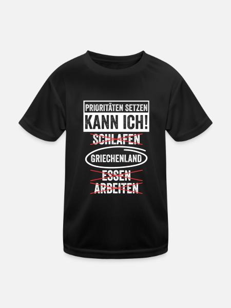 Griechen Grieche Griechenland - Kinder Funktions-T-Shirt - Schwarz - Vorne