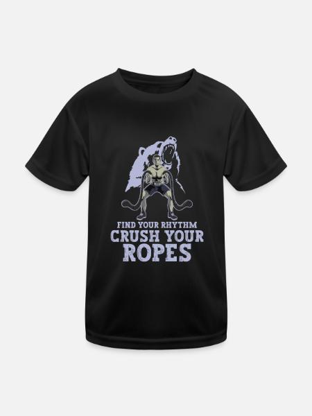 Cordes d'entraînement à la corde, cordes de combat, cadeaux de remise en forme - T-shirt sport Enfant - noir - Devant