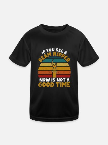 When you see a seam ripper Funny Love Closeness - Kids Functional T-Shirt - black - Front