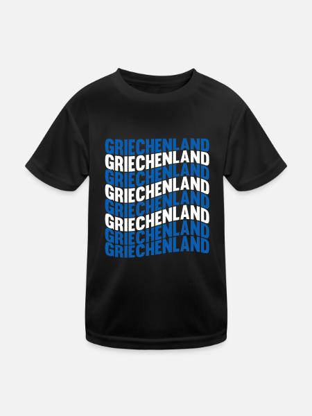 Griechen Grieche Griechenland - Kinder Funktions-T-Shirt - Schwarz - Vorne