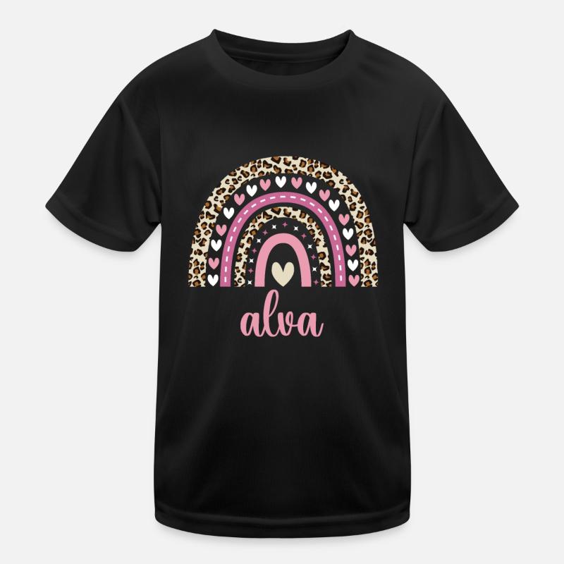 Alva Regenbogen Name Geburtstag Alva Kinder Funktions-T-Shirt