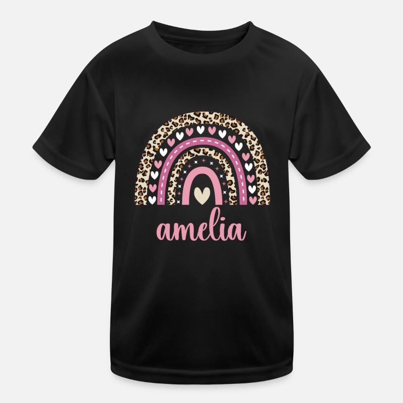 Amelia Regenbogen Name Geburtstag Amelia Kinder Funktions-T-Shirt