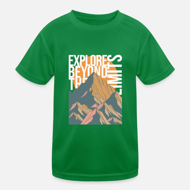 EXPLORE BEYOND THE LIMITS - Berge Gebirge Gipfel Kinder Funktions-T-Shirt