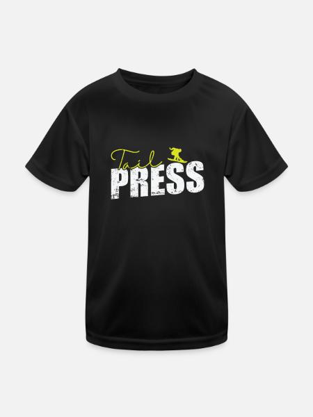 Tail Press Snowboard - Kinder Funktions-T-Shirt - Schwarz - Vorne