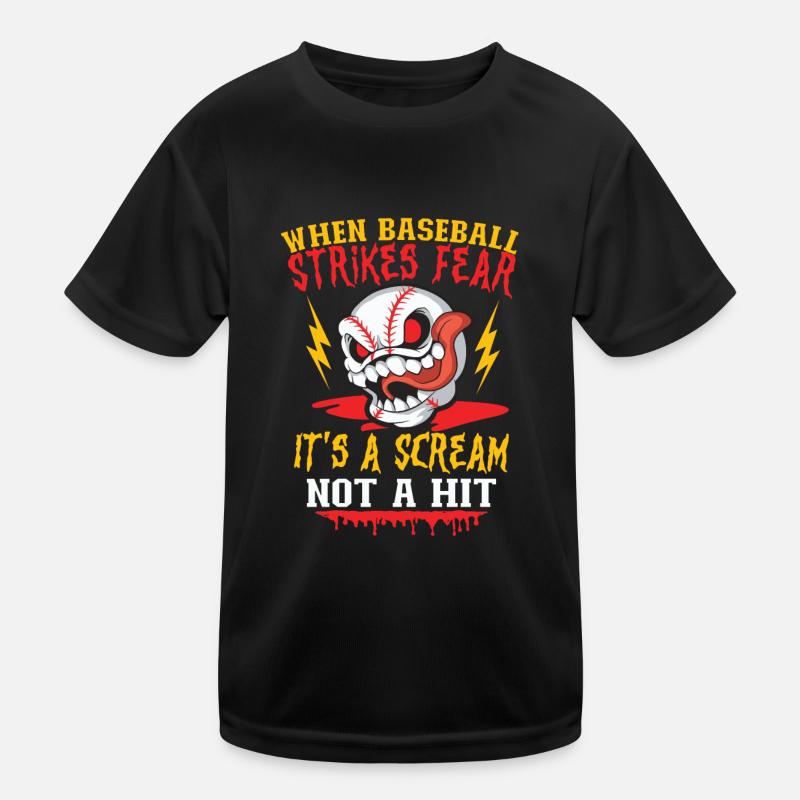 Horror Baseball Gruseliger Baseball Spooky Kinder Funktions-T-Shirt