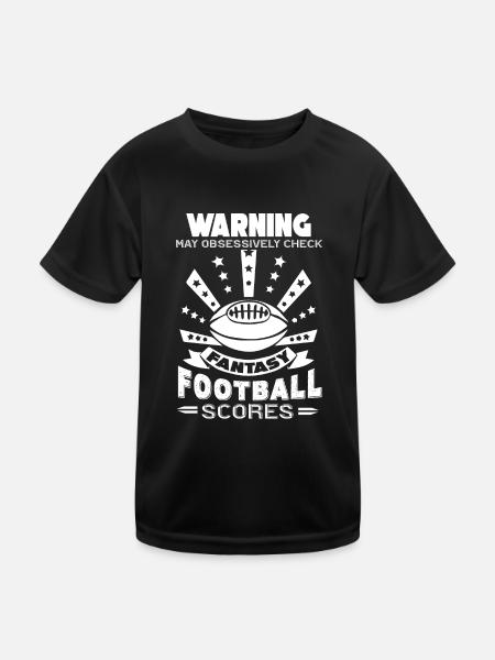Football Obsessively Check Fantasy Football - Kids Functional T-Shirt - black - Front