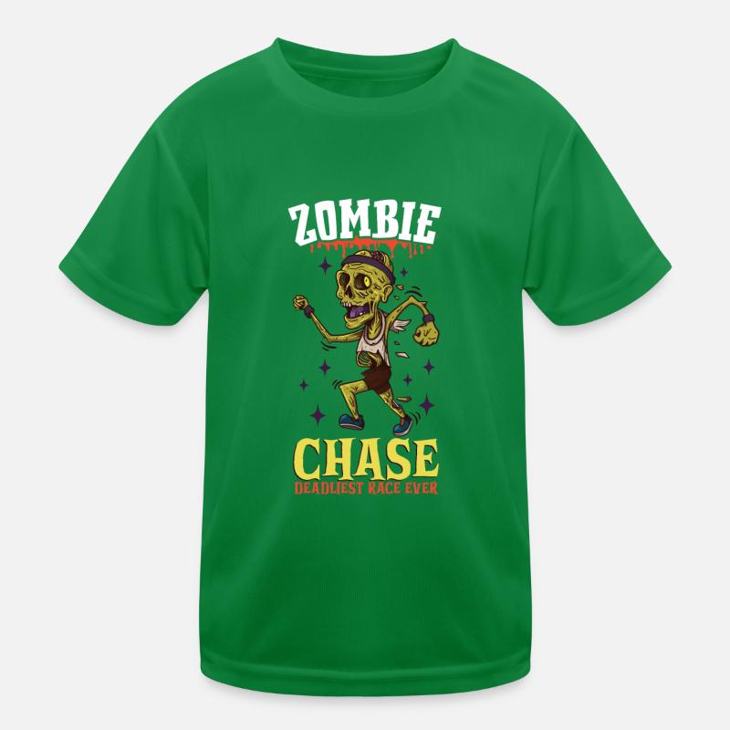 Funny Horror Zombie Marathon Jogging Runner Kids Functional T-Shirt