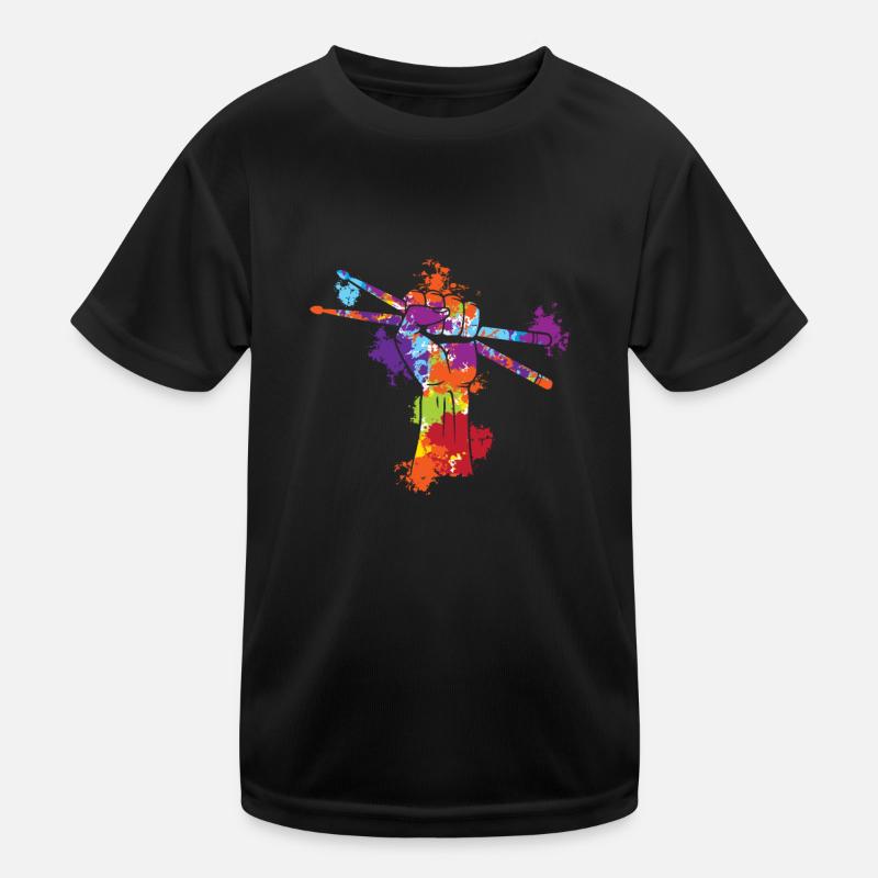 Drumsticks Splash Art Kinder Funktions-T-Shirt