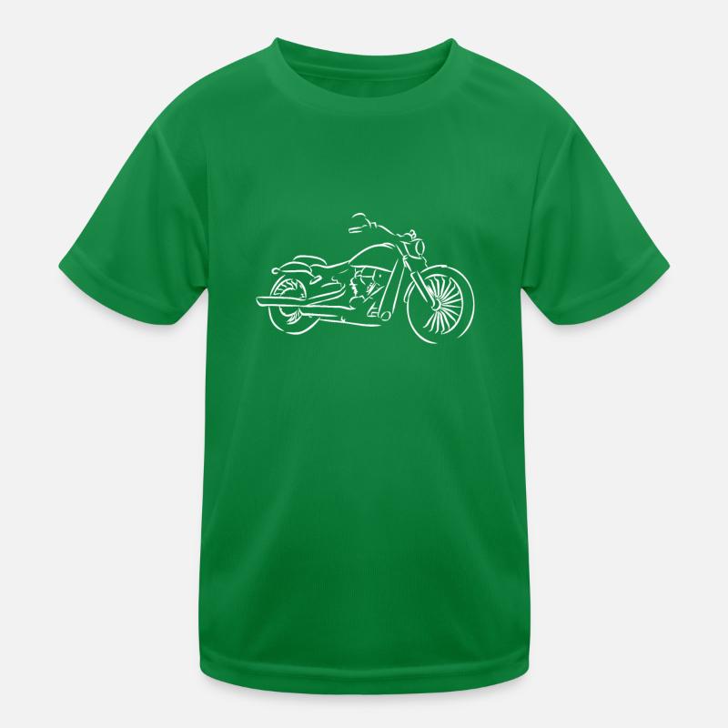 Motorrad Scherenschnitt Kinder Funktions-T-Shirt
