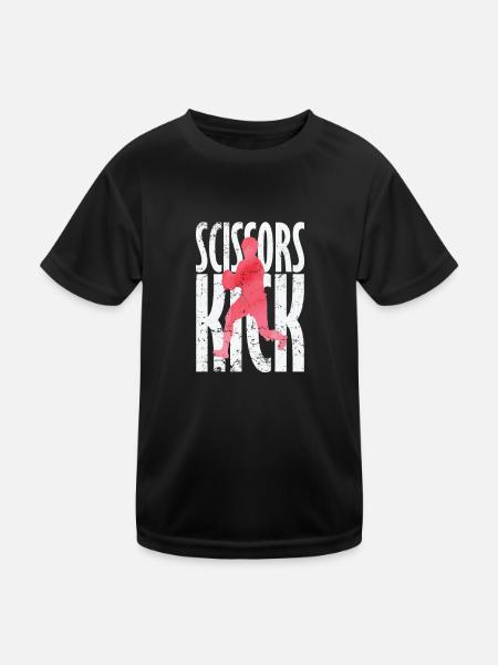 Scissors Kick Rugby - Kinder Funktions-T-Shirt - Schwarz - Vorne