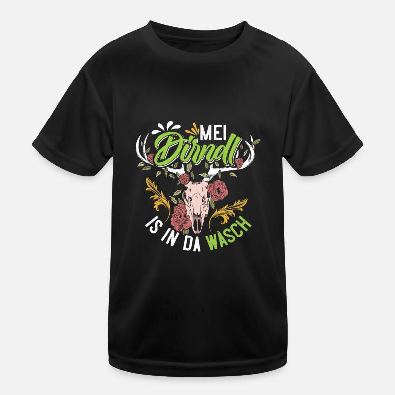 Mein Dirndl is in da Wäsch Bayerisches Dirndl Shir Kinder Funktions-T-Shirt