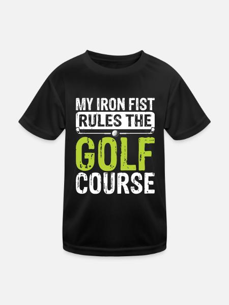 Golf Golfer - Kinder Funktions-T-Shirt - Schwarz - Vorne