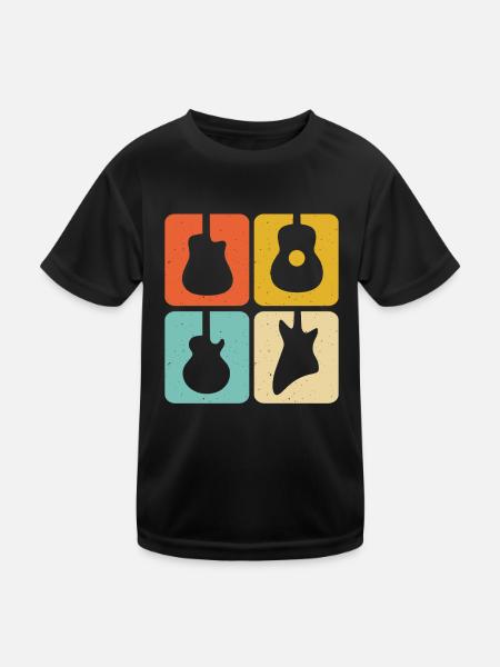 Gitarrist Gitarre - Kinder Funktions-T-Shirt - Schwarz