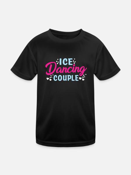 Ice Eistanzen Paar Schlittschuhlaufen - Kinder Funktions-T-Shirt - Schwarz - Vorne