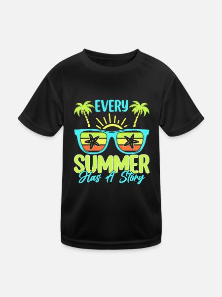 Jeder Sommer Hat Eine Geschichte - Kinder Funktions-T-Shirt - Schwarz - Vorne