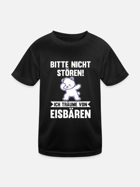 Eisbär Eisbären - Kinder Funktions-T-Shirt - Schwarz - Vorne