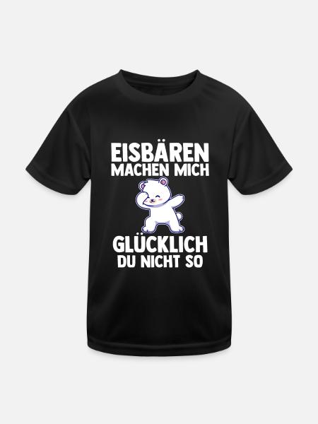 Eisbär Eisbären - Kinder Funktions-T-Shirt - Schwarz - Vorne