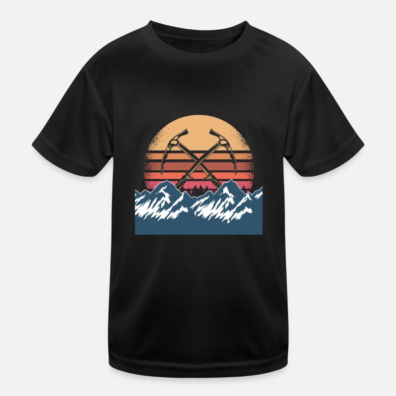 Retro Eisklettern Design Kinder Funktions-T-Shirt