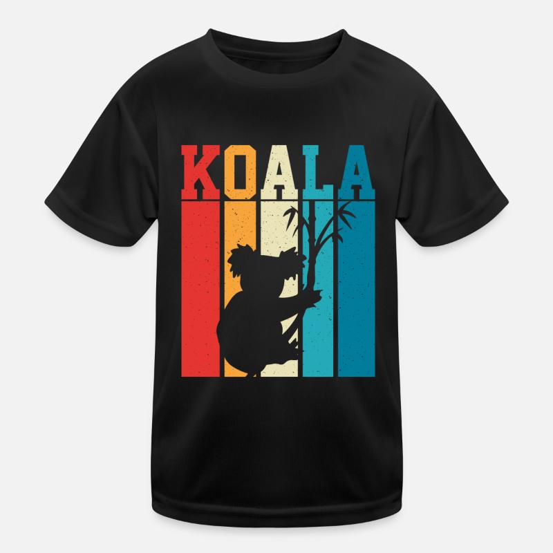 Koala - Kinder Funktions-T-Shirt - Schwarz