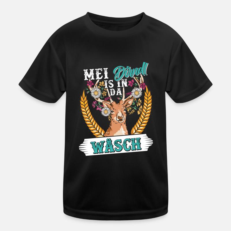 Mein Dirndl is in da Wäsch Bayerisches Dirndl Shir Kinder Funktions-T-Shirt
