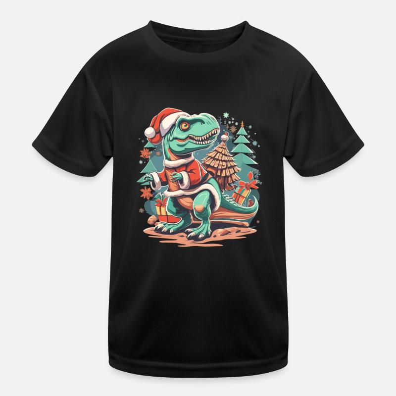 Dinosaurier Trex Weihnachten Kinder Funktions-T-Shirt