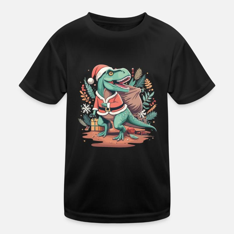 Dinosaurier Trex Weihnachten Kinder Funktions-T-Shirt