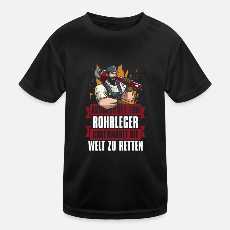 Rohrleitungsbauer Held Kinder Funktions-T-Shirt